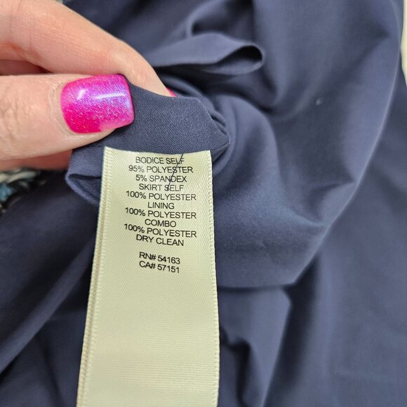 Eliza J Blue Geometric One Shoulder Maxi Dress Size 14 NWT - Picture 11 of 11